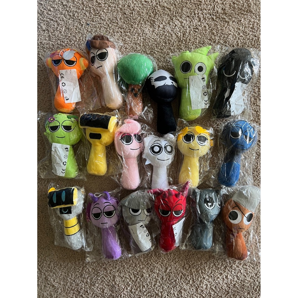 Sprunki Plush Toy Lot 18 Piece Set Stuffed Game Characters Multicolor